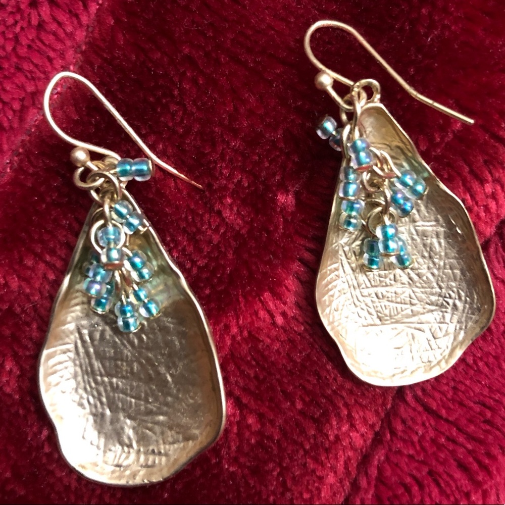 Gold beaded earrings